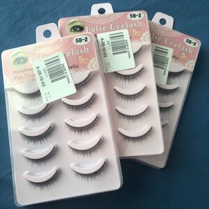 False Eyelashes Lashes Short Natural With Band Black 15 Pairs